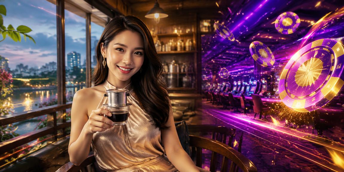 Cốc cà phê tại Hà Nội bên điện thoại mở trang giải trí trực tuyến
