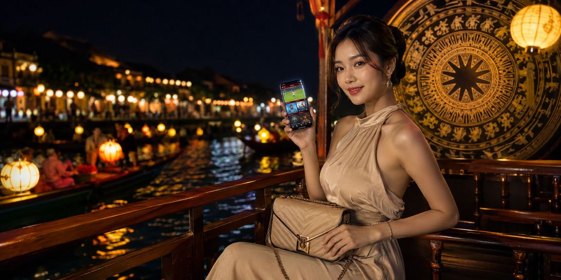 Người dùng Việt tại Hội An minh họa trải nghiệm thể thao trên di động